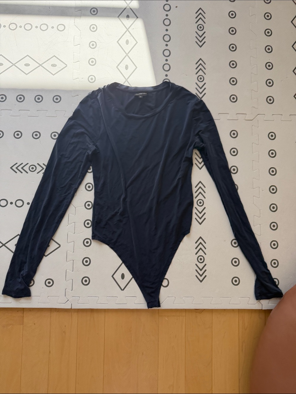 Carbon Solid navy blue Crewneck bodysuit $160